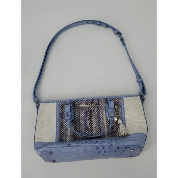 BRAHMIN Mini Asher Purse Periwinkle Monroe Leather Crossbody - Picture 4 of 16